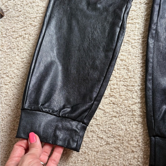 Commando black faux Leather jogger Pants - Picture 3 of 6